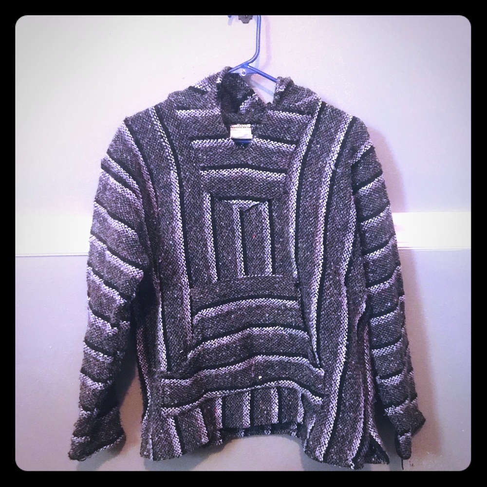Purple and Gray striped drug rug hoodie